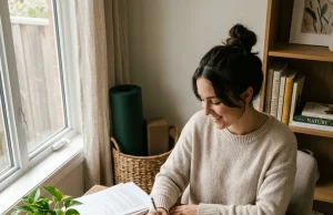 Enhance Your Routine: Everyday Tips to Improve Your Life Instantly “Person organizing workspace and following daily self-improvement habits like planning, hydration, exercise, and mindfulness for better productivity and lifestyle improvement.”everyday tips to improve your life
